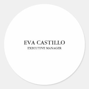 Adesivo Redondo Gerente branco simples e elegante moderno e elegan