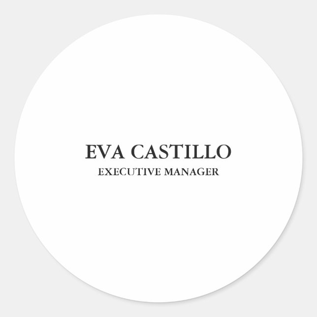 Adesivo Redondo Gerente branco simples e elegante moderno e elegan (Frente)