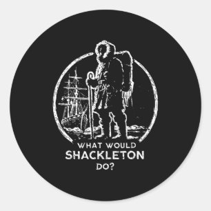 Adesivo Redondo Gerentes de Energia de Liderança Shackleton Retro