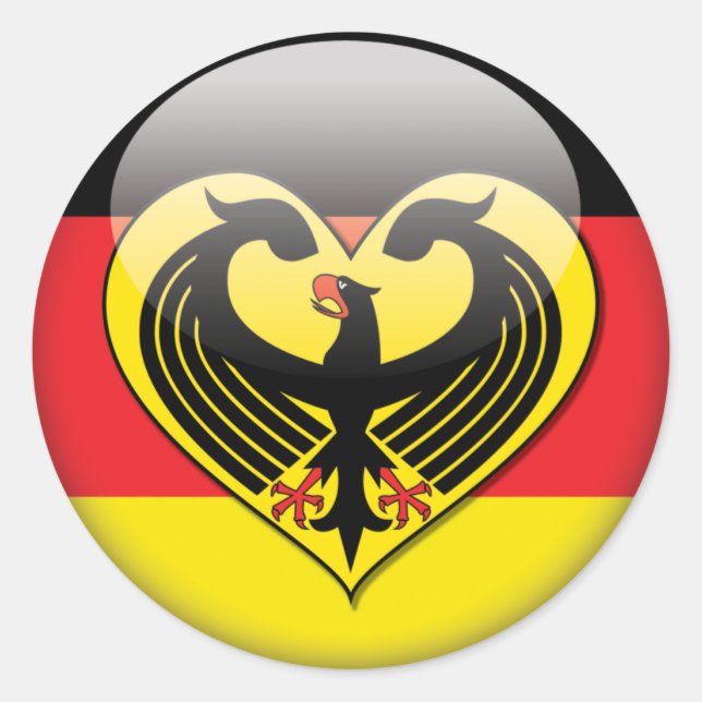Adesivo Redondo German Flag Love (Frente)