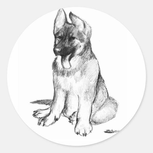 Adesivo Redondo German shepherd (Frente)