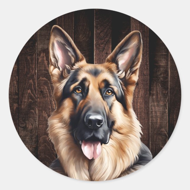 Adesivo Redondo German shepherd (Frente)