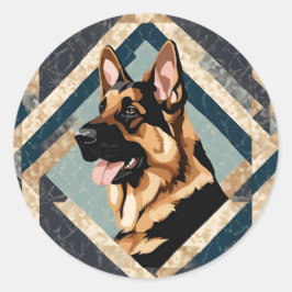Adesivo Redondo German shepherd