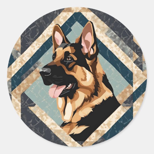 Adesivo Redondo German shepherd (Frente)