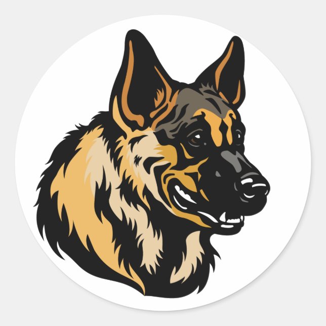 Adesivo Redondo german shepherd (Frente)