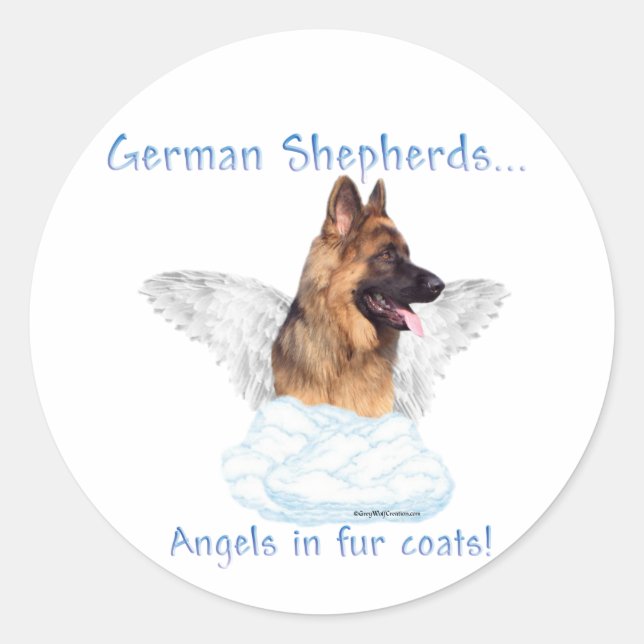 Adesivo Redondo German shepherd Angel Sticker (Frente)