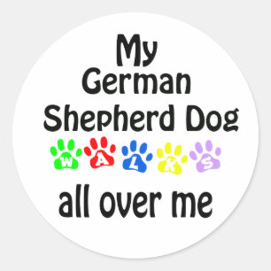 Adesivo Redondo German shepherd Cachorro Caminha Design