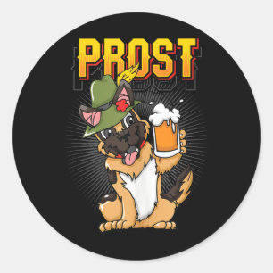 Adesivo Redondo German shepherd Cão Cão Cão Cama Baviera Prost Tan