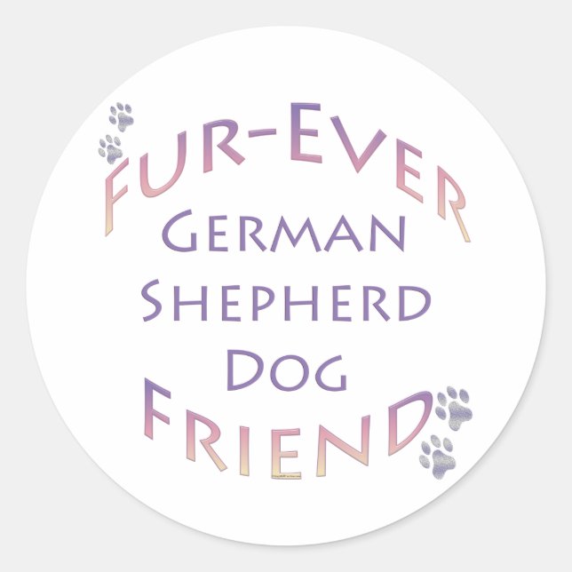 Adesivo Redondo German shepherd Cão Futuro (Frente)