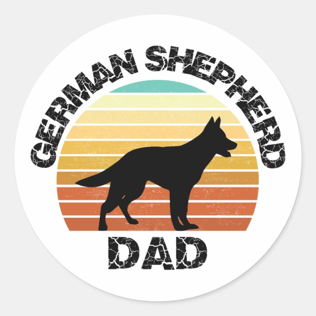Adesivo Redondo german shepherd dad - shepherd dog gift (Frente)
