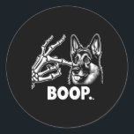 Adesivo Redondo German shepherd de Cachorro Engraçado Skeleton Boo<br><div class="desc">German shepherd Engraçado Skeleton Boop Costume</div>