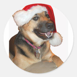 Adesivo Redondo German shepherd de Natal