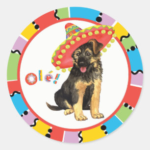 Adesivo Redondo German shepherd Fiesta