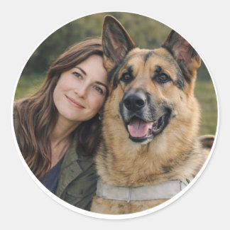 Adesivo Redondo German Shepherd Guide Dog Partnership – Woman