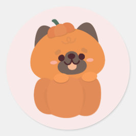 Adesivo Redondo German shepherd Halloween