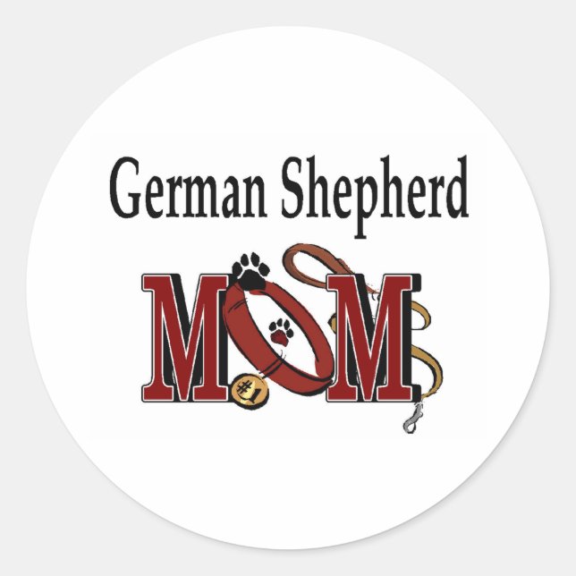 Adesivo Redondo German shepherd Mãe Sticker (Frente)