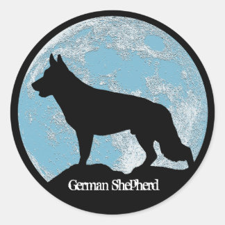 Adesivo Redondo German shepherd Moon