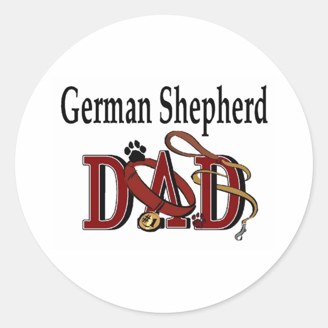 Adesivo Redondo German shepherd Pai (Frente)