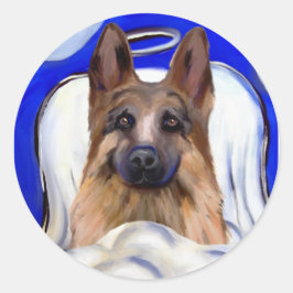ADESIVO REDONDO GERMAN SHEPHERD PET ANGEL