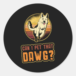 Adesivo Redondo German shepherd Posso Pet Dawg Vintage Engraçado