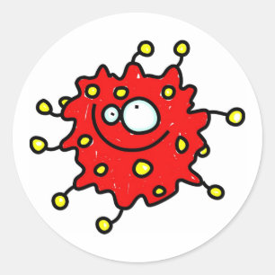 Adesivo Redondo Germe vermelho dos desenhos animados