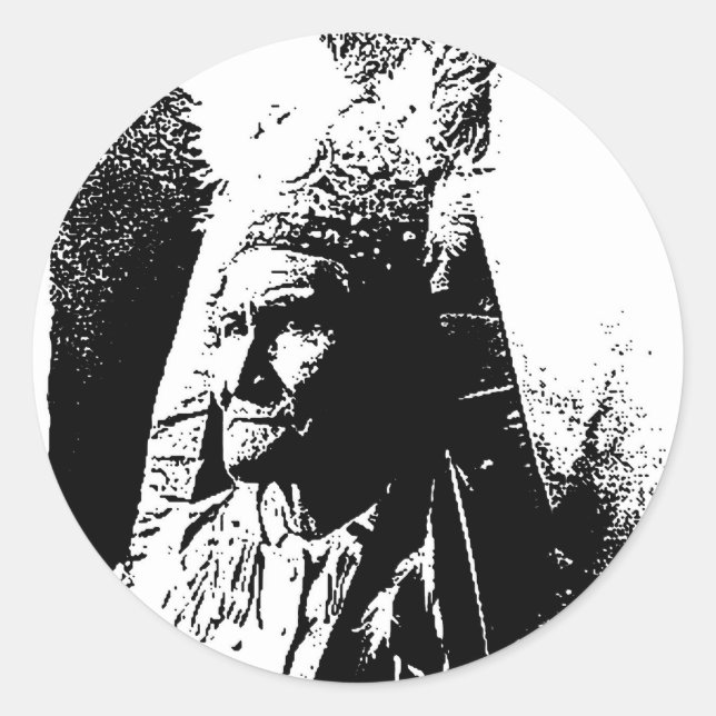 Adesivo Redondo Gerônimo preto e branco (Frente)