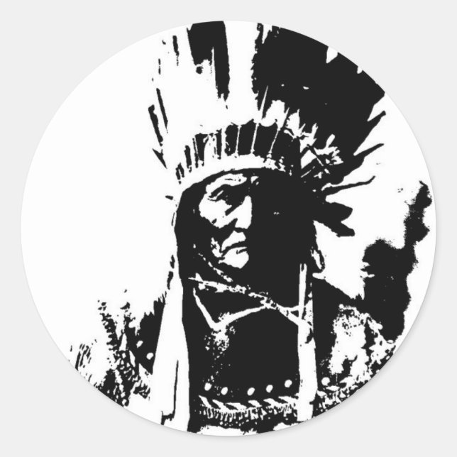 Adesivo Redondo Gerônimo preto e branco (Frente)