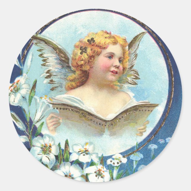 Adesivo Redondo Gesegnete Ostern, Páscoa abençoada (Frente)