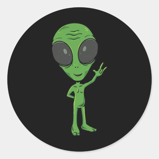Adesivo Redondo Gesto de mão Asl de alienígena Ily ciente da perda (Frente)
