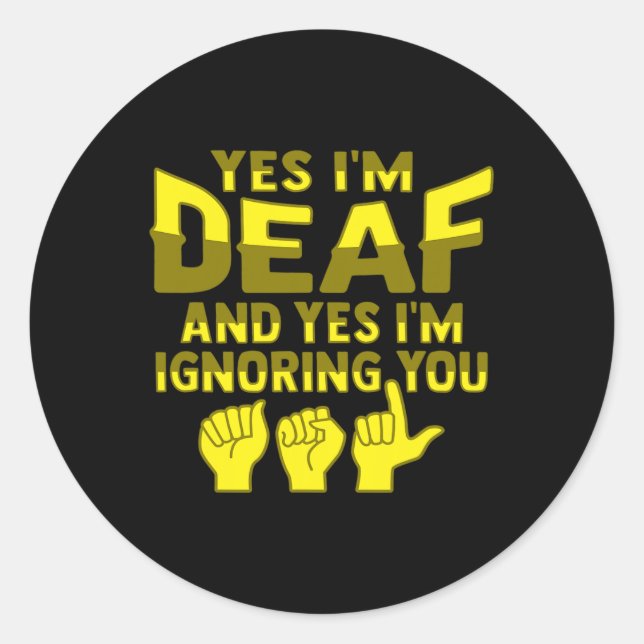 Adesivo Redondo Gesto de Mão Sensível Perda de Audiência Sensível  (Frente)