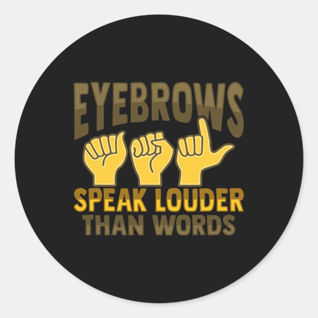 Adesivo Redondo Gesto manual Audição surda Perda de Consciência 5 (Frente)