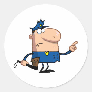 Adesivo Redondo Gestos do agente da polícia com dedo