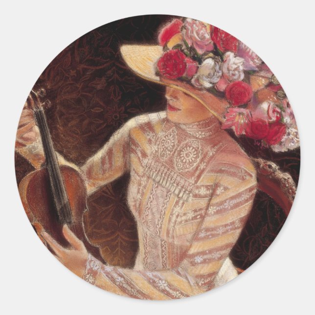 Adesivo Redondo "Get in Tune", por Sue Halstenberg (Frente)