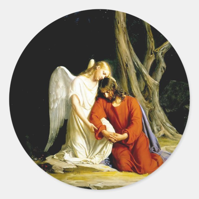 Adesivo Redondo Gethsemane Carl Bloch (Frente)