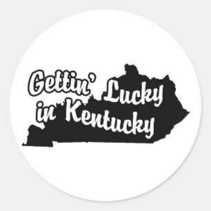 Adesivo Redondo Getting afortunado em Kentucky