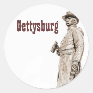 Adesivo Redondo Gettysburg Statue III Sepia Sketch Sticker