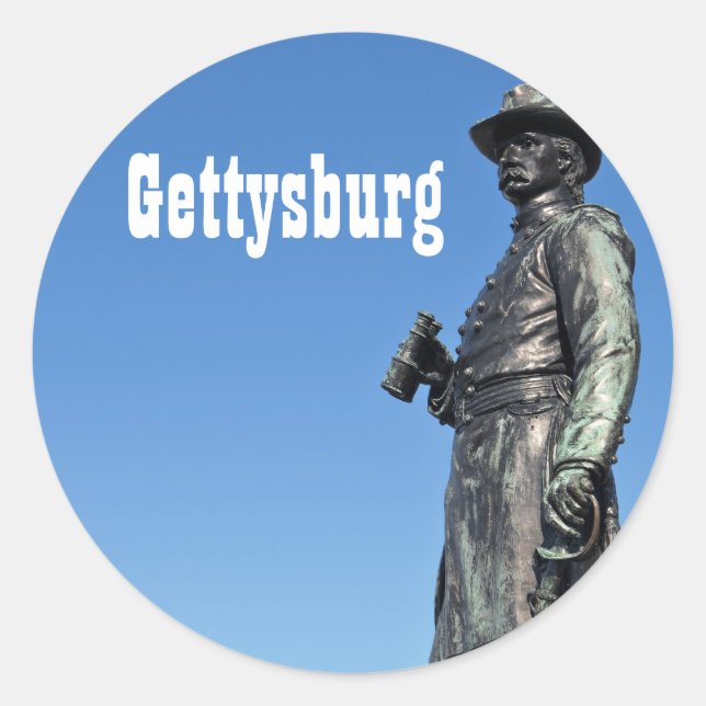 Adesivo Redondo Gettysburg Statue III Sticker (Frente)