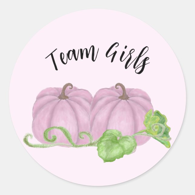 Adesivo Redondo Gexo-gêmeo-abóbora-rosa revela Team Girls (Frente)