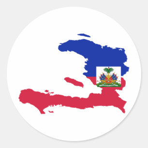 Adesivo Redondo GH do mapa da bandeira de Haiti