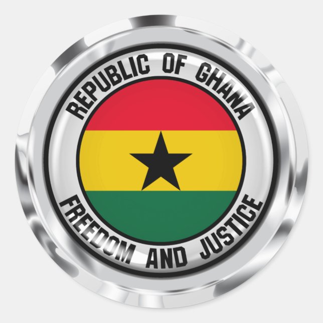 Adesivo Redondo Ghana Round Emblem (Frente)