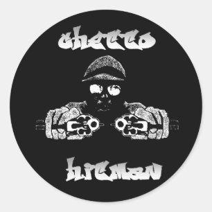 Adesivo Redondo Ghetto Hitman Sticker