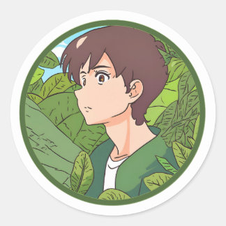 Adesivo Redondo Ghibli Sticker: Um Dia da Natureza Adorável