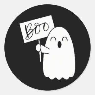Adesivo Redondo Ghost Boo Ghost Boo Cute Ghoul Spirit