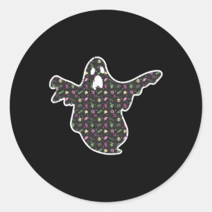 Adesivo Redondo Ghost Boo Grim Reaper Pumpkin Padrão Fácil Hallowe