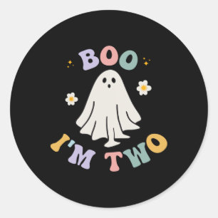 Adesivo Redondo Ghost Boo, sou Crianças de Dois Anos segundos aniv