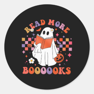Adesivo Redondo Ghost Book Bonito Leia Mais Livros Engraçado Profe