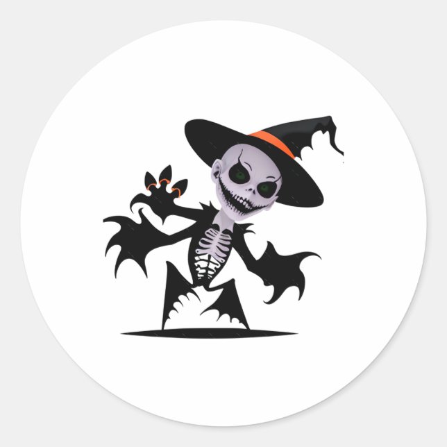 Adesivo Redondo Ghost Devil In Halloween Sticker (Frente)