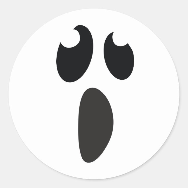 Adesivo Redondo Ghost Face Festa de Halloween ou Favor de Tratamen (Frente)