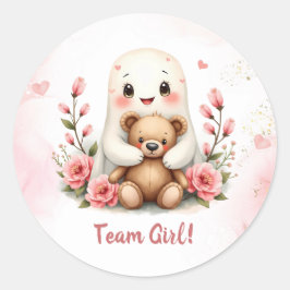 Adesivo Redondo Ghost Fantástico Equipe de Tema de Halloween - Rev