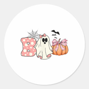 Adesivo Redondo Ghost Floral Boo Halloween Boy Ghost Spo